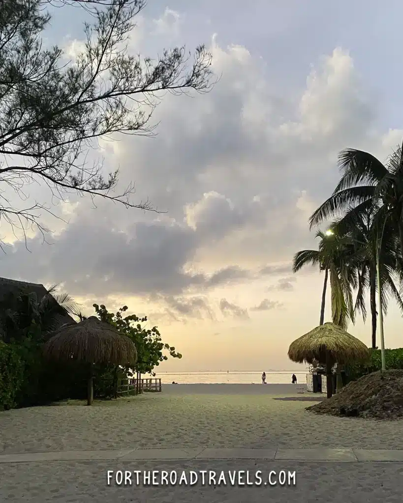 Sunrise at the beach in Playa del Carmen Mexico