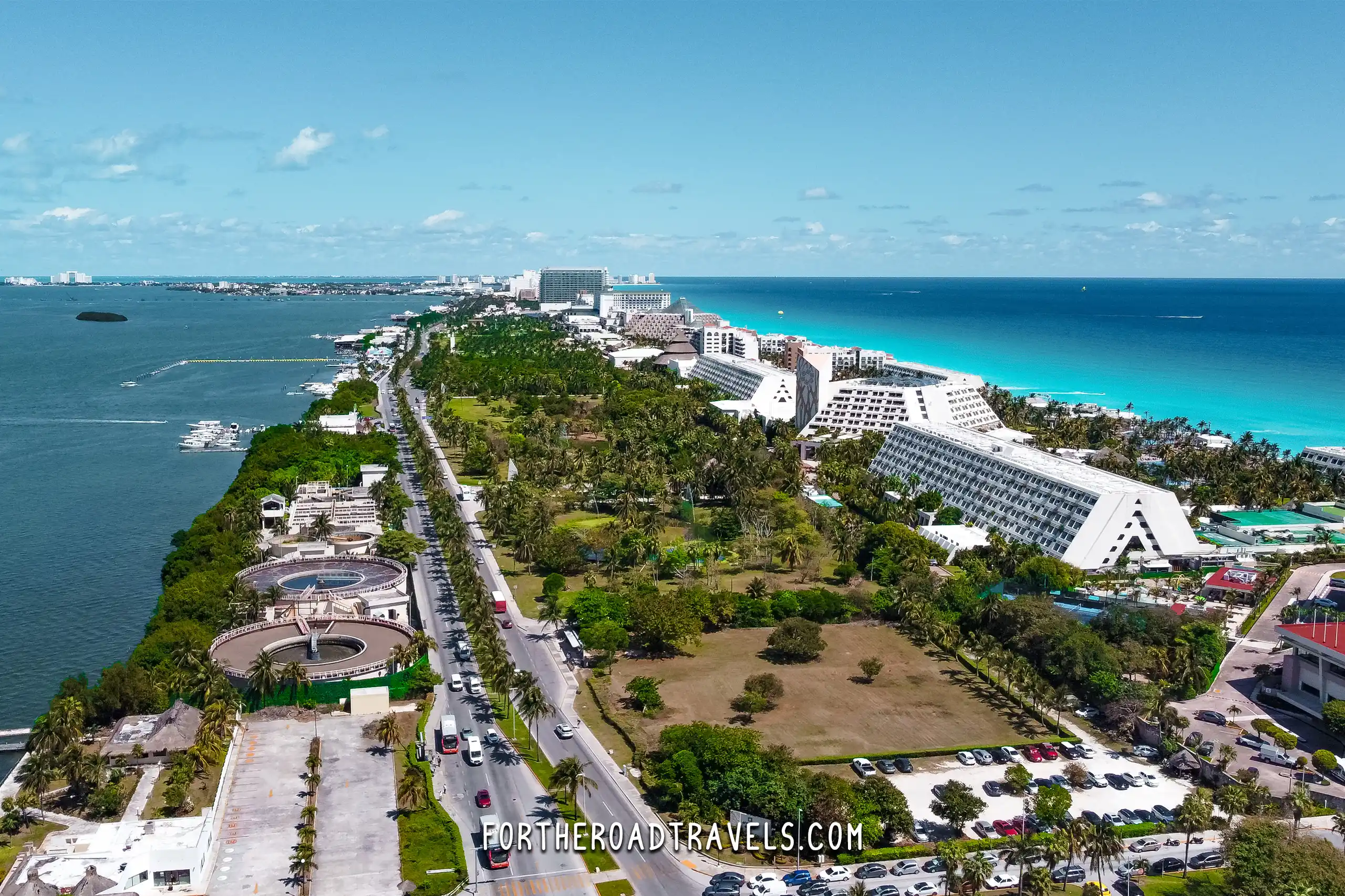 Cancun Hotel Zone Aerial