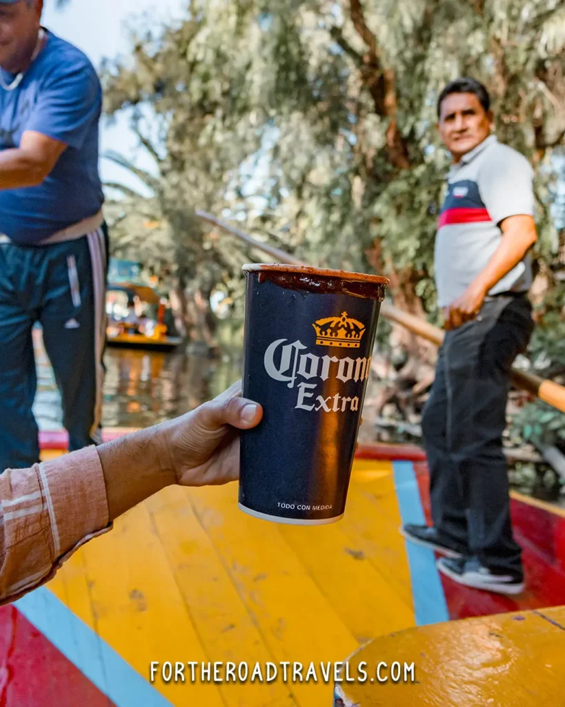 Michelada Drink at Xochimilco Tour in Mexico City
